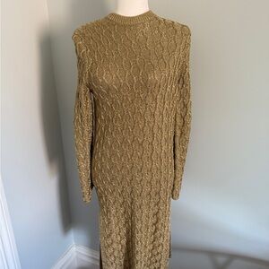Elegant Gold Knit Gucci Dress